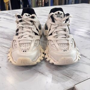 Balenciaga White and Black Chunky Trail Sneakers
